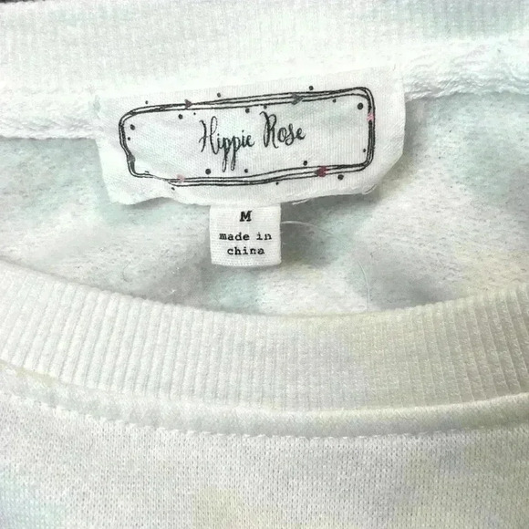 Hippie Rose Cropped Sweatshirt Size M - Picture 2 of 2